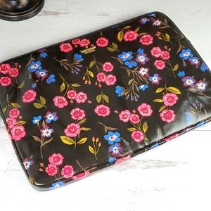 Coach Floral Print Black Laptop Sleeve - Pink & Blue Flowers